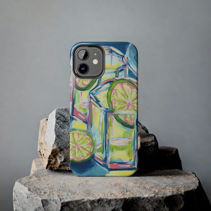 Pink Lime Green Yellow Margaritas Acrylic Tough Phone Case | Various Models Available