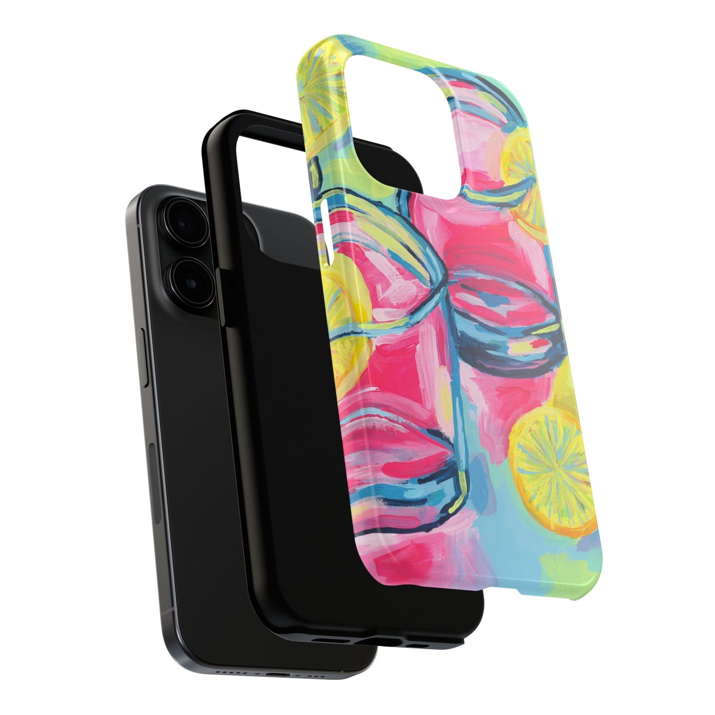 Pink Lemonade Abstract Acrylic Cocktails Tough Phone Case | Various Models Available
