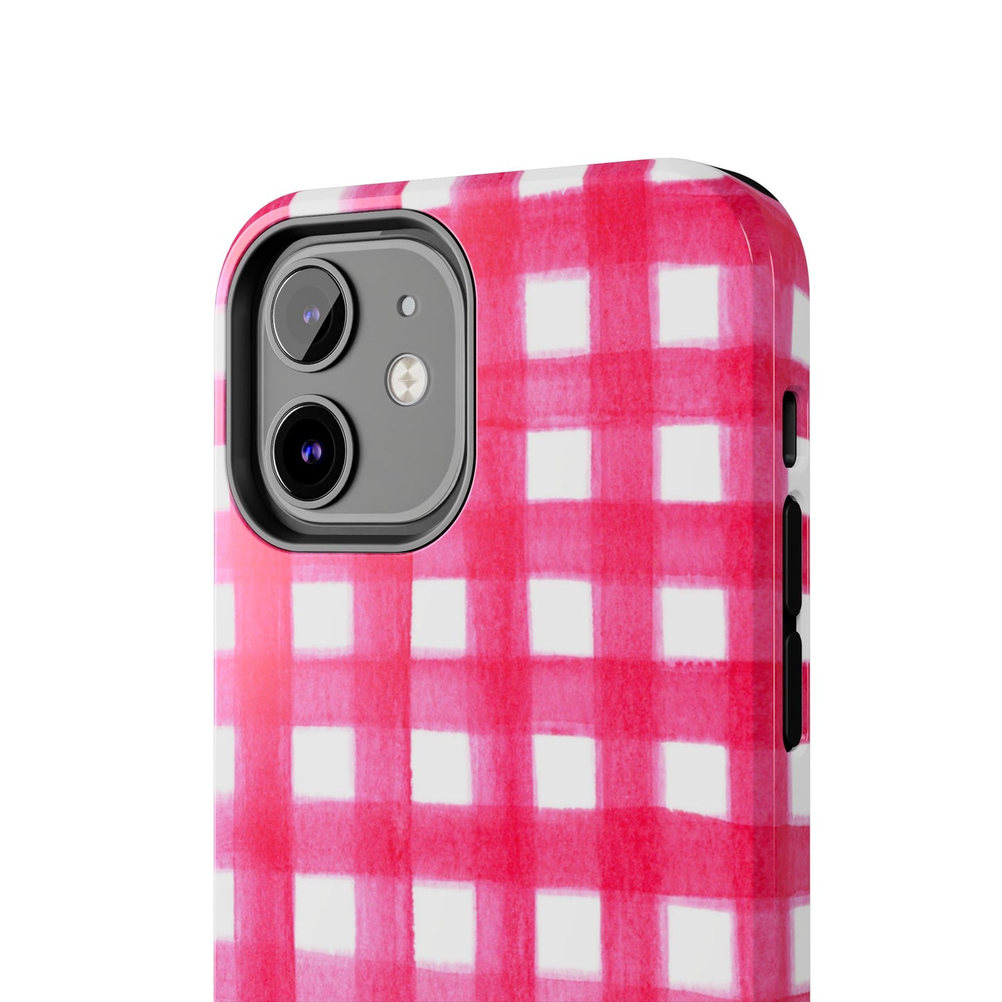 Hot Pink Gingham Watercolor Preppy Tough Phone Case | Various models