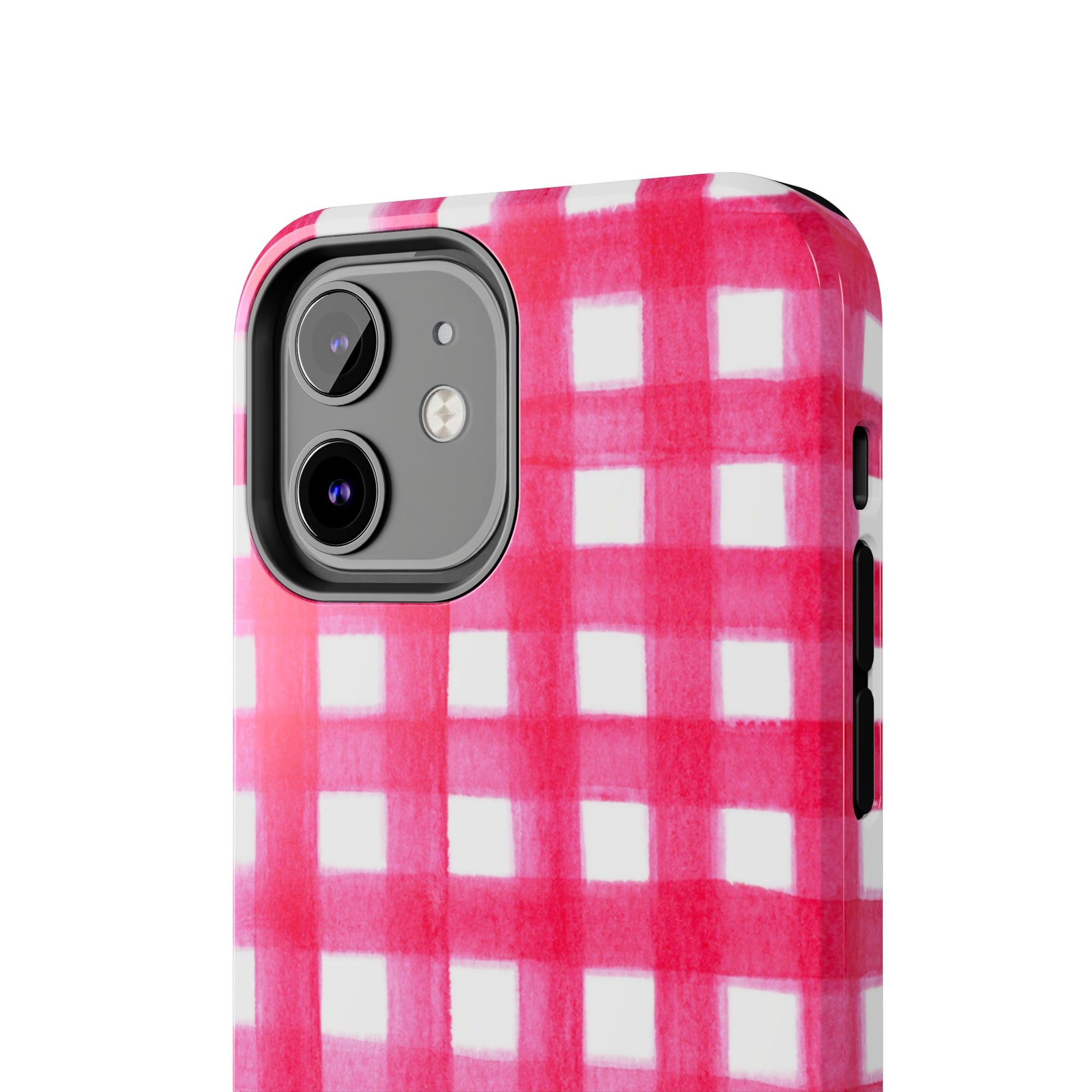 Hot Pink Gingham Watercolor Preppy Tough Phone Case | Various models