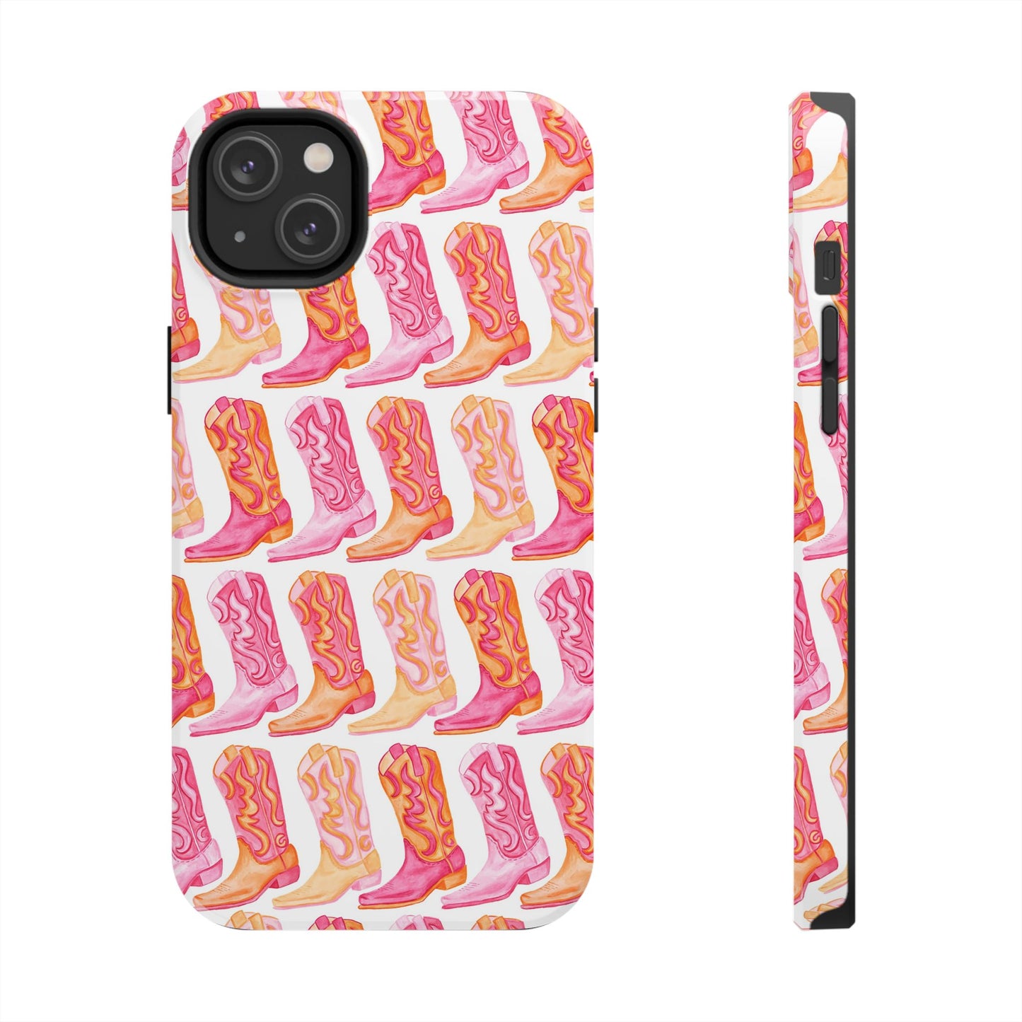 Rows of Hot Pink & Orange Cowboy Boots Tough Phone Cases | Various Models Available