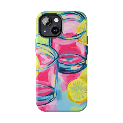 Pink Lemonade Abstract Acrylic Cocktails Tough Phone Case | Various Models Available