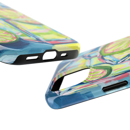 Pink Lime Green Yellow Margaritas Acrylic Tough Phone Case | Various Models Available