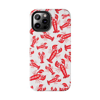 Watercolor Red Lobster Coastal Illustrated Patterned Tough Phone Case | Various Models