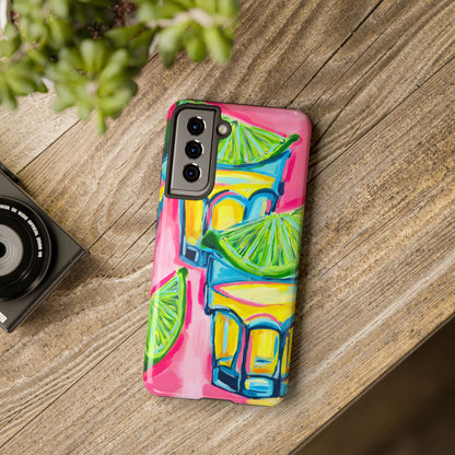 Pink Tequila Shot & Limes Acrylic Tough Phone Case | Various Models Available