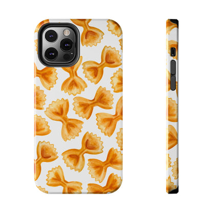 Tossed Farfalle Bow Tie Pasta Watercolor Illustrated White Tough Phone Case | Various Models iPhone 12 Pro