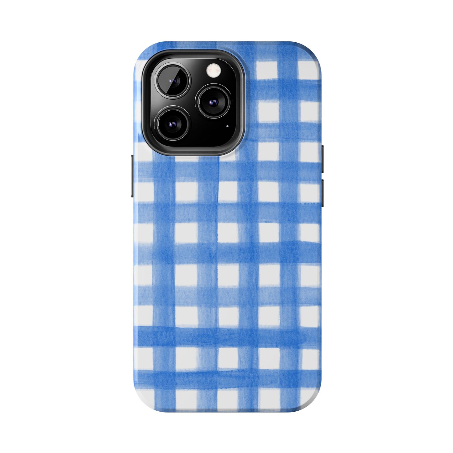 Blue Gingham Watercolor Preppy Tough Phone Case | Various models