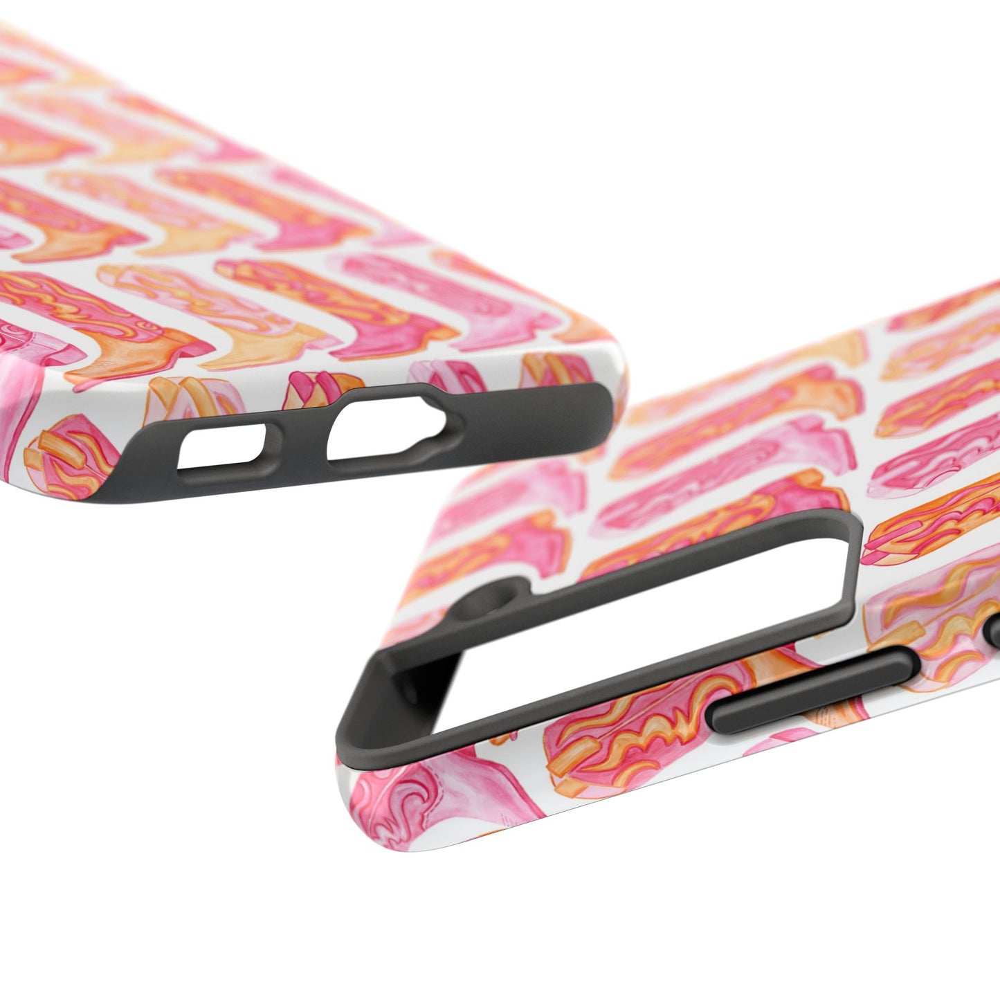 Rows of Hot Pink & Orange Cowboy Boots Tough Phone Cases | Various Models Available