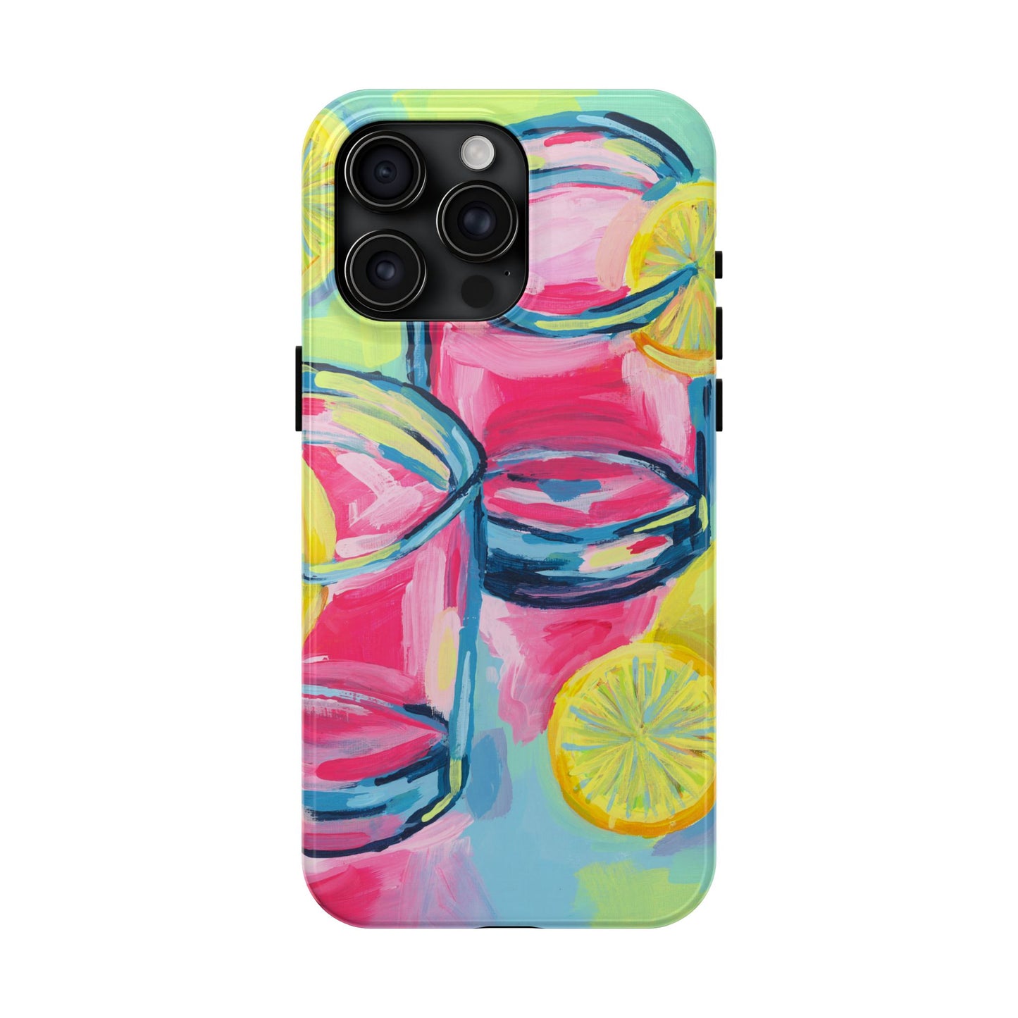 Pink Lemonade Abstract Acrylic Cocktails Tough Phone Case | Various Models Available