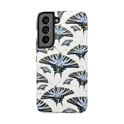 Light Blue Swallowtail Butterflies Watercolor Illustrated Pale Blue Tough Phone Case | Various Models Samsung Galaxy S22