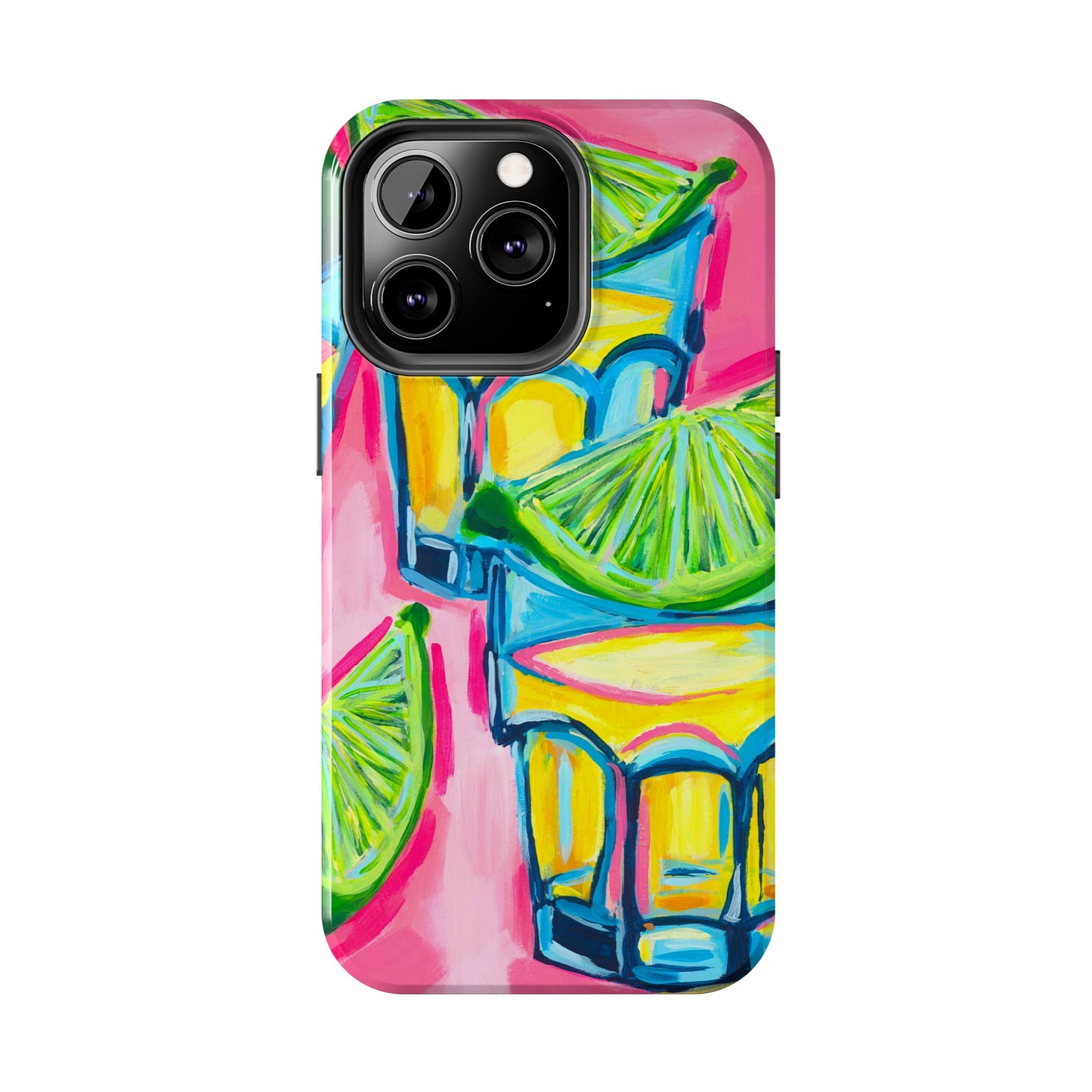 Pink Tequila Shot & Limes Acrylic Tough Phone Case | Various Models Available