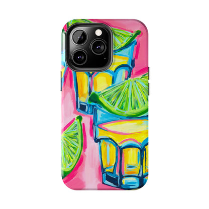 Pink Tequila Shot & Limes Acrylic Tough Phone Case | Various Models Available