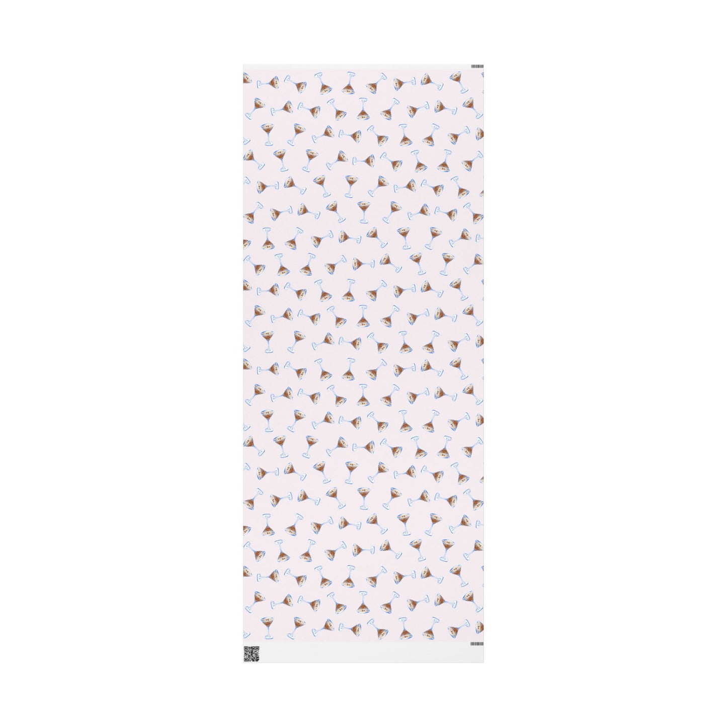 Gift Wrap | Pale Pink Blush Watercolor Espresso Martini Tossed Pattern | Matte or Glossy 30" x 72" Matte