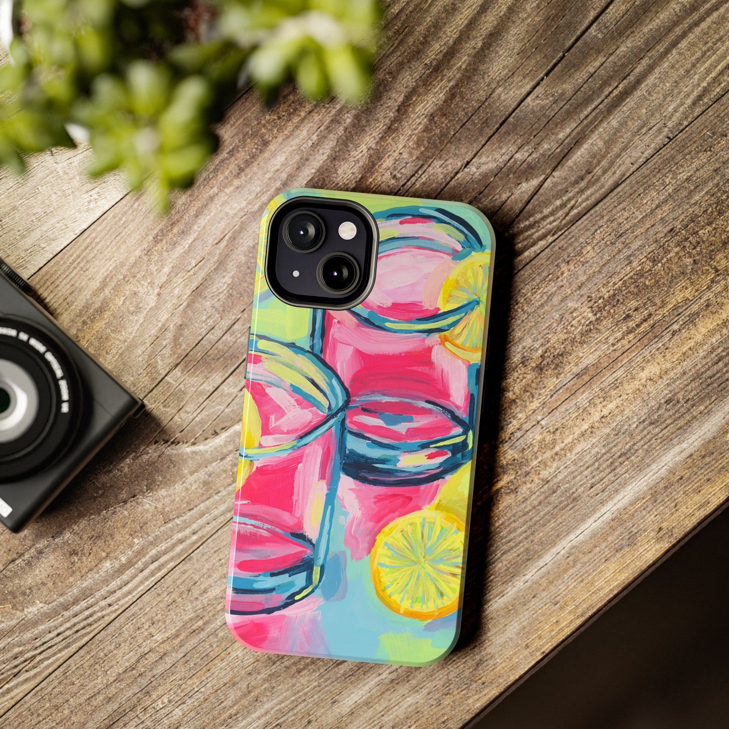 Pink Lemonade Abstract Acrylic Cocktails Tough Phone Case | Various Models Available