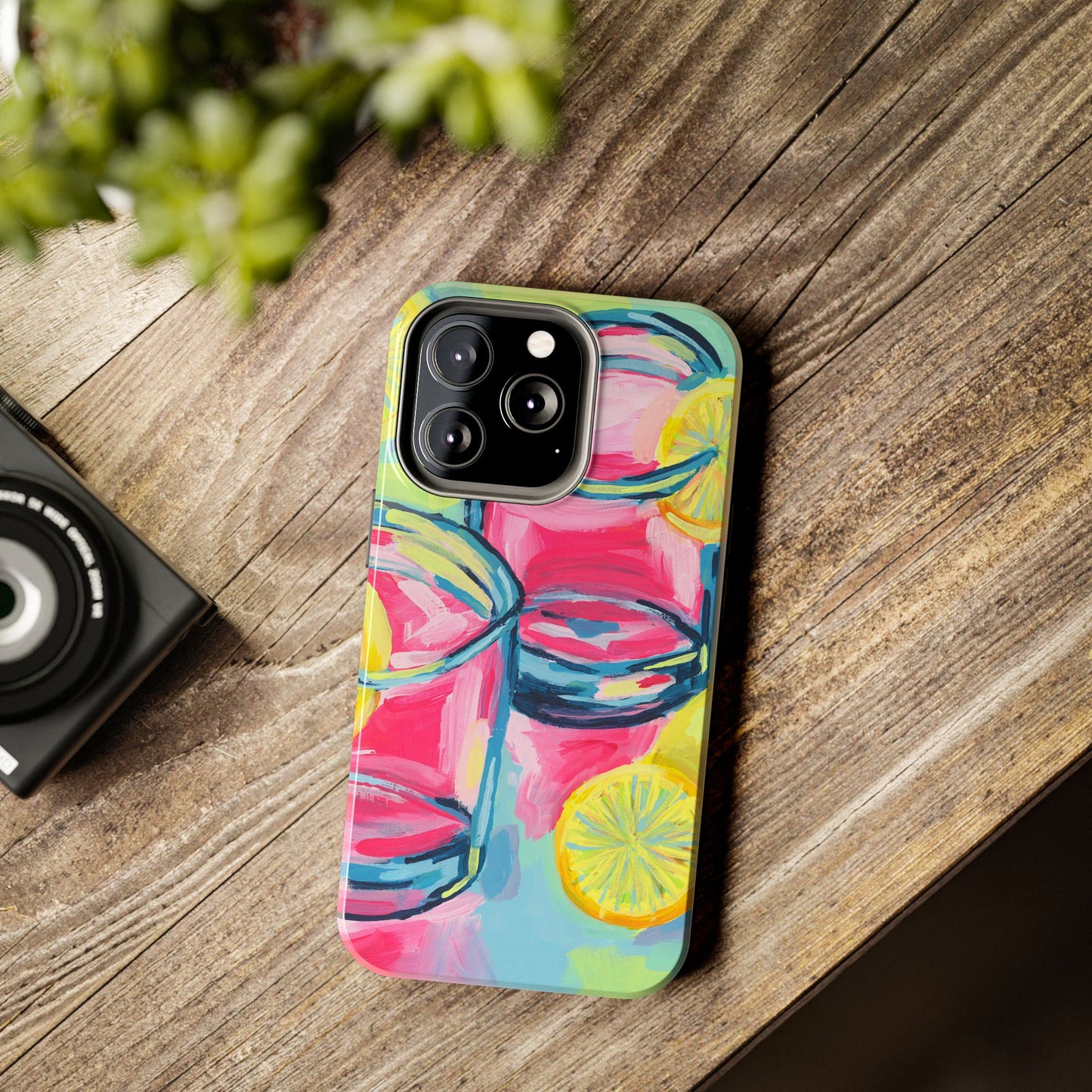 Pink Lemonade Abstract Acrylic Cocktails Tough Phone Case | Various Models Available