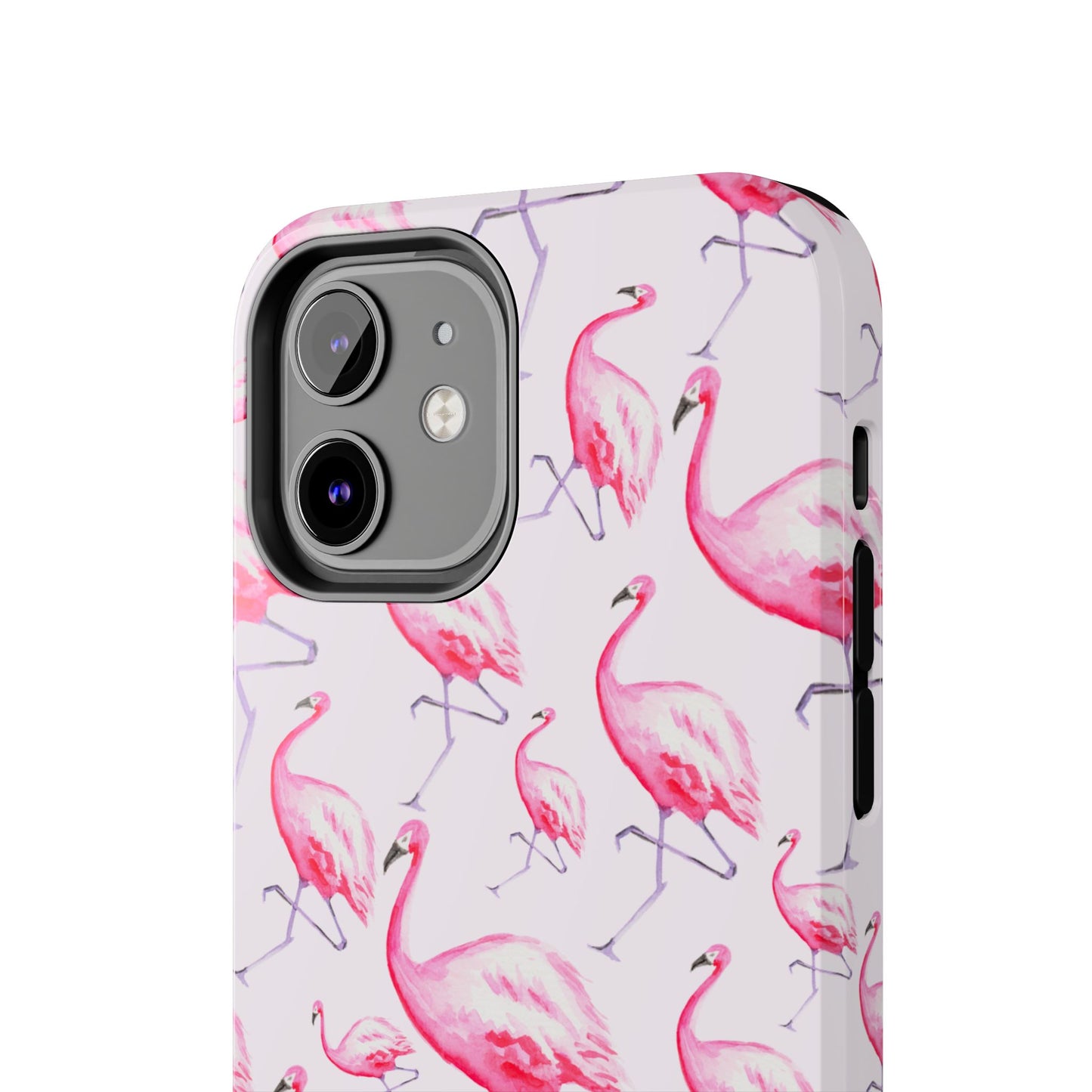 Pink Flamingos Watercolor Illustrated Tossed Pattern Blush Phone Case | Various Models