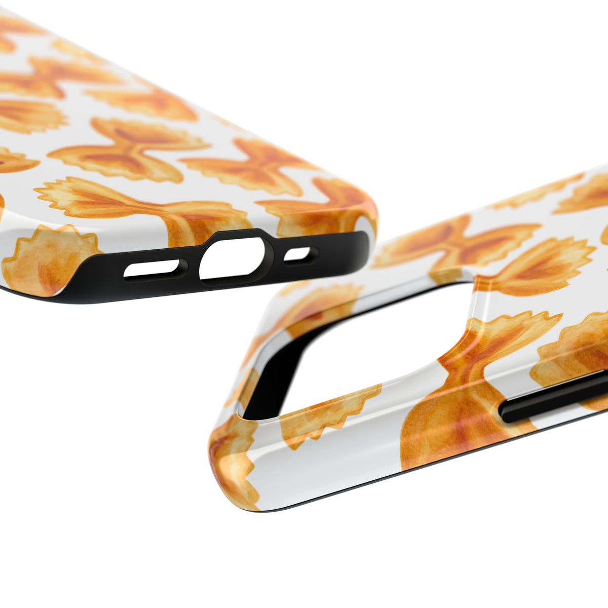 Tossed Farfalle Bow Tie Pasta Watercolor Illustrated White Tough Phone Case | Various Models