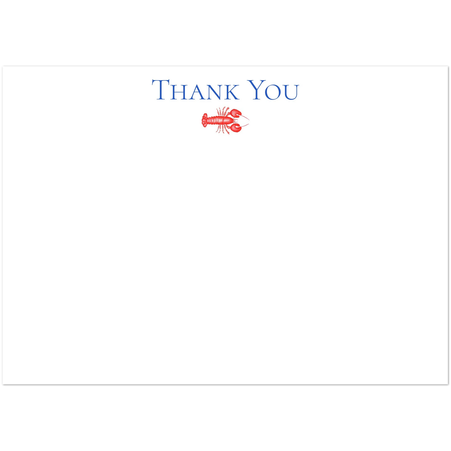 Thank You Red Lobster Illustrated Flat Notecards | Set of 10 Cards & Envelopes | 2 Sizes 5R (5 x 7″)