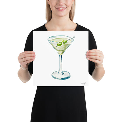 Print | Watercolor Martini Glass 12×12