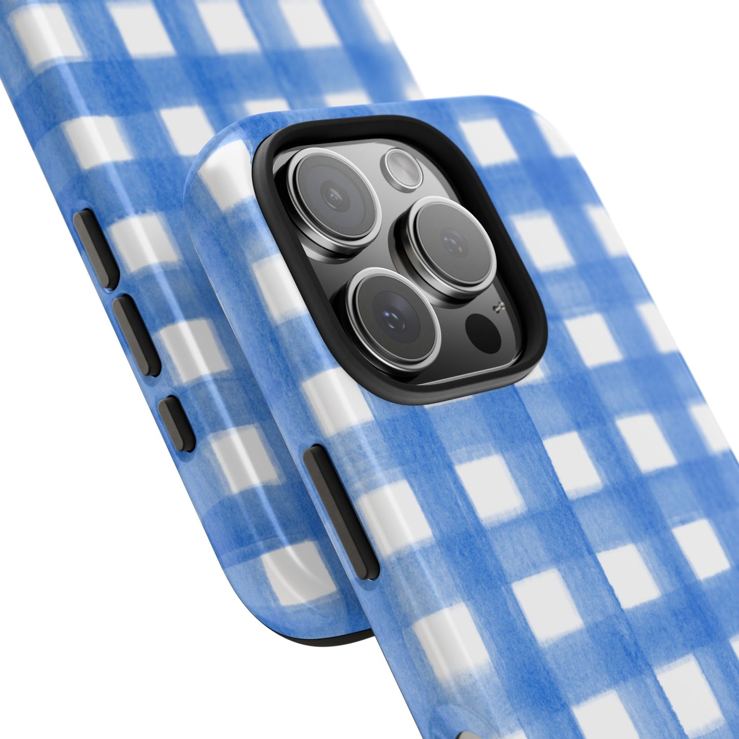Blue Gingham Watercolor Preppy Tough Phone Case | Various models