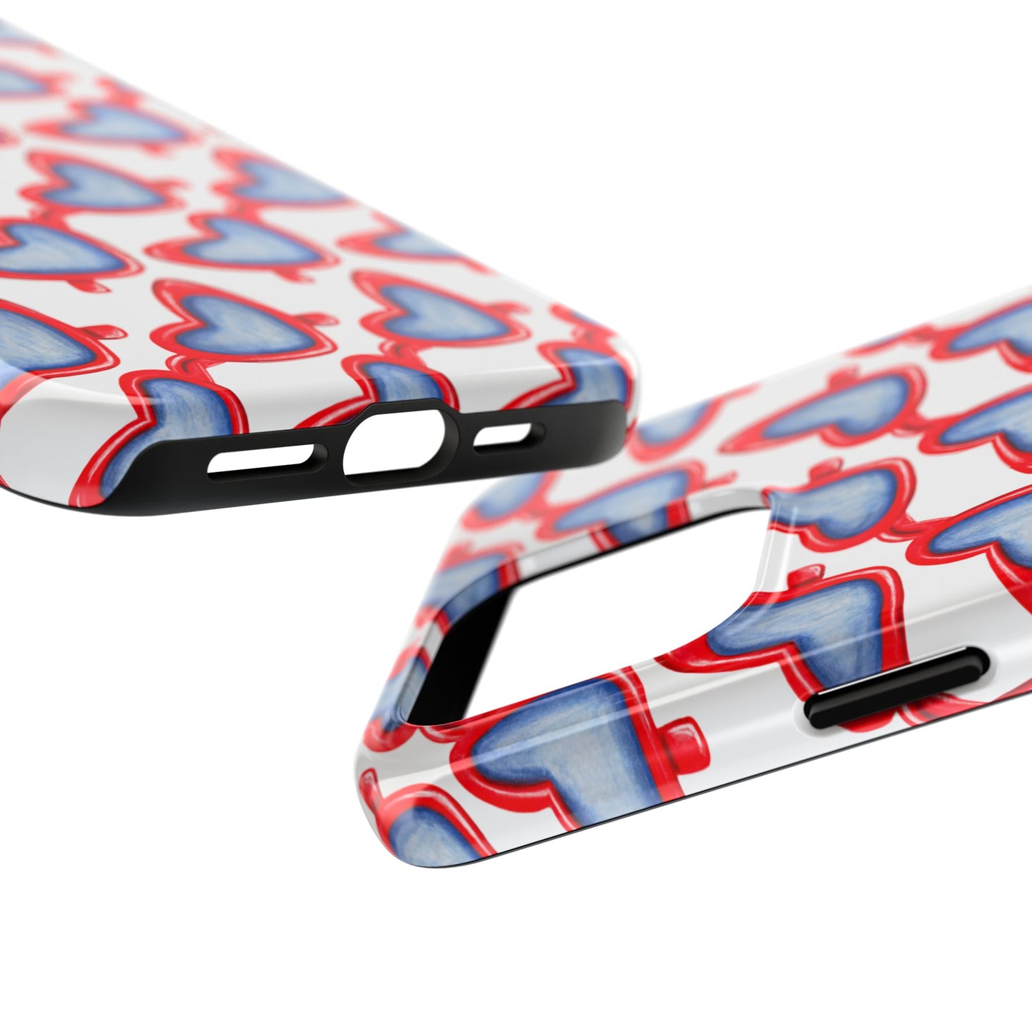 Red Heart Shaped Sunglasses Watercolor Illustrated Tough Phone Case | Various Models