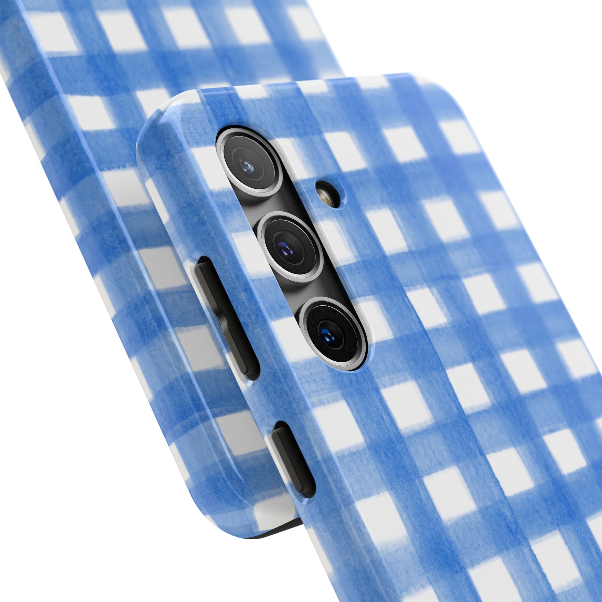Blue Gingham Watercolor Preppy Tough Phone Case | Various models