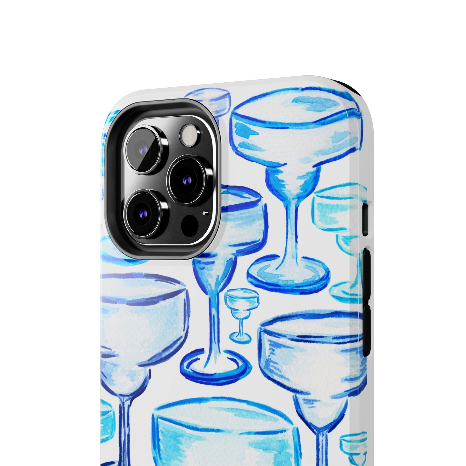 Coastal Shades of Blue Watercolor Margaritas Tough Phone Case | Various Models Available