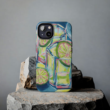 Pink Lime Green Yellow Margaritas Acrylic Tough Phone Case | Various Models Available