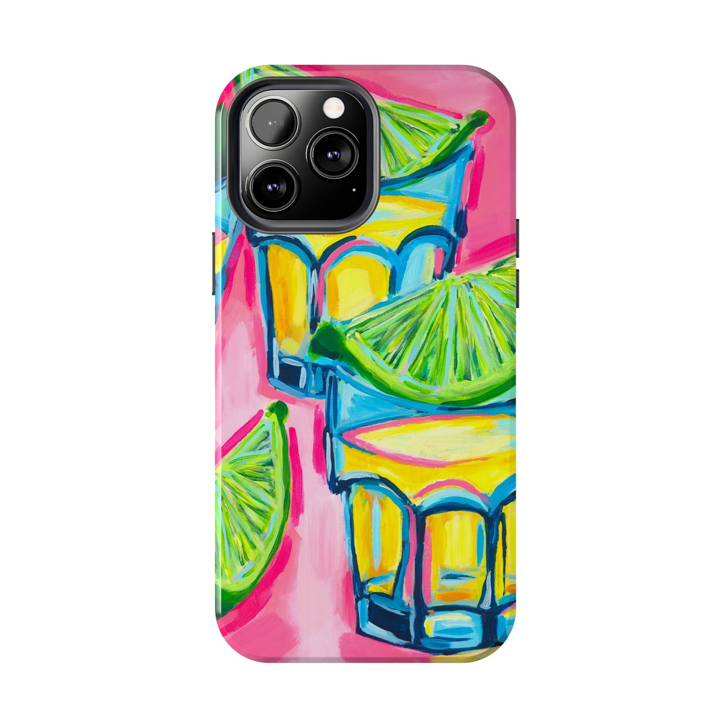 Pink Tequila Shot & Limes Acrylic Tough Phone Case | Various Models Available