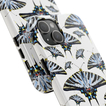 Light Blue Swallowtail Butterflies Watercolor Illustrated Pale Blue Tough Phone Case | Various Models