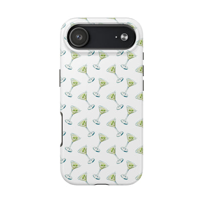 Martini Watercolor Illustrated Tossed Pattern Tough Phone Case | Various Models Available iPhone 17 Air