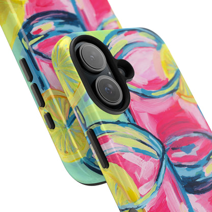 Pink Lemonade Abstract Acrylic Cocktails Tough Phone Case | Various Models Available