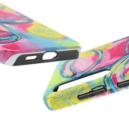 Pink Lemonade Abstract Acrylic Cocktails Tough Phone Case | Various Models Available