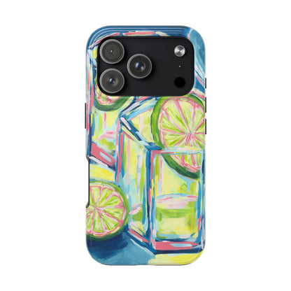 Pink Lime Green Yellow Margaritas Acrylic Tough Phone Case | Various Models Available