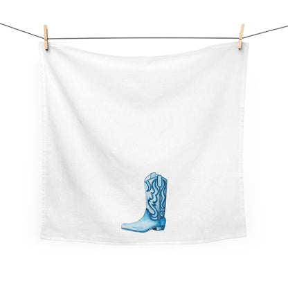 Tea Towel | Navy Cowboy Boot Watercolor Illustration | Boho Western Rustic Kitchen Decor | Coastal Cowgirl Kitchen