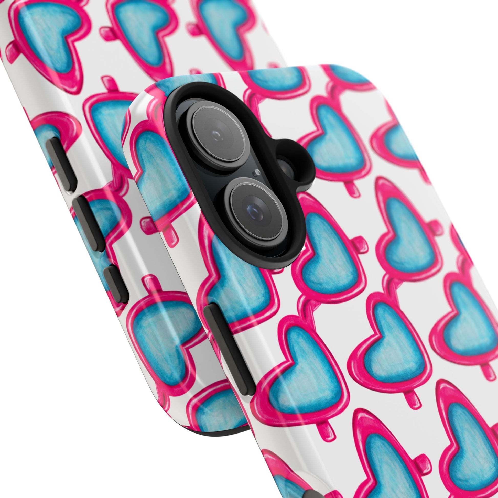 Pink Heart Shaped Sunglasses Watercolor Illustrated Tough Phone Case | Various Models