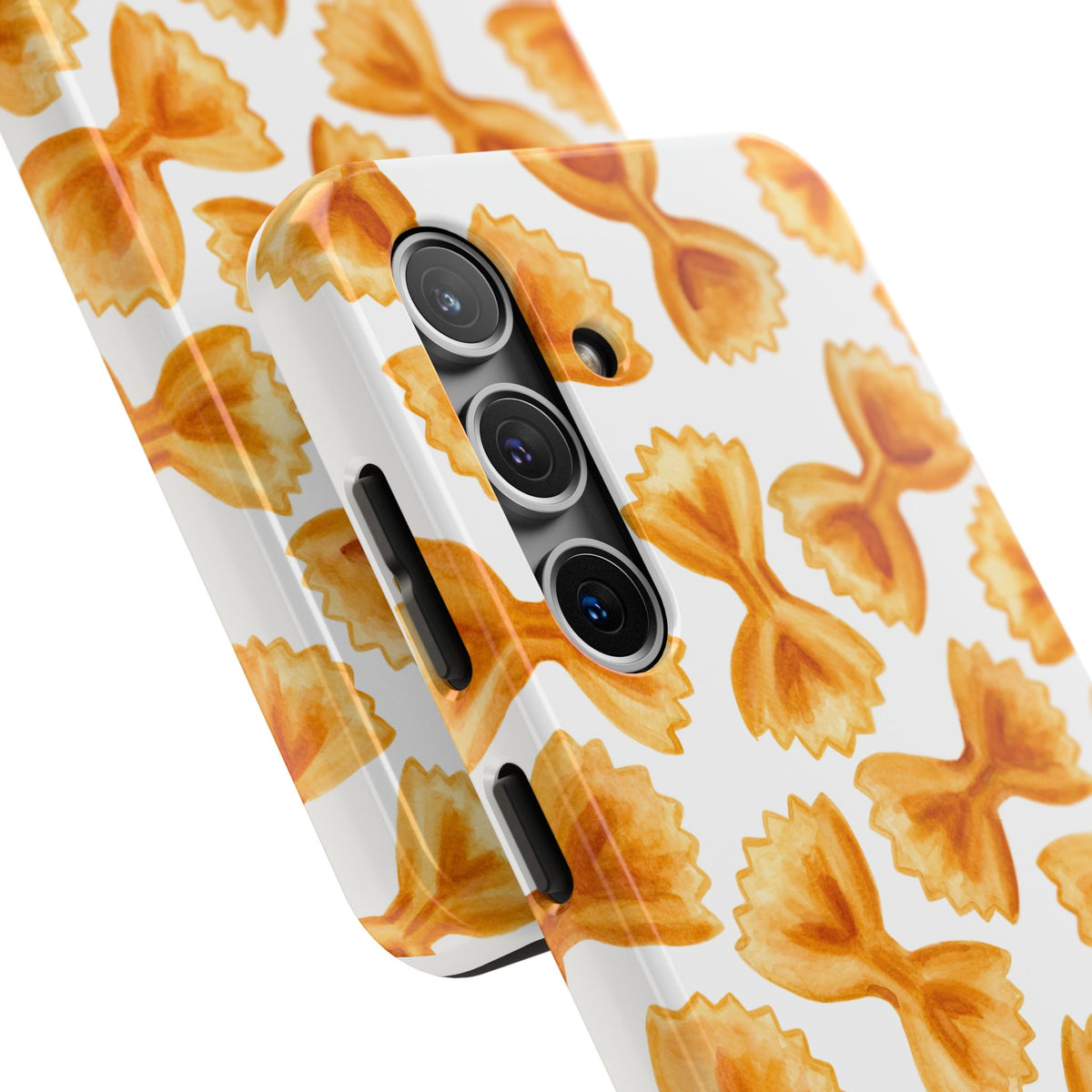 Tossed Farfalle Bow Tie Pasta Watercolor Illustrated White Tough Phone Case | Various Models