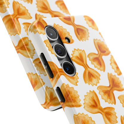 Tossed Farfalle Bow Tie Pasta Watercolor Illustrated White Tough Phone Case | Various Models
