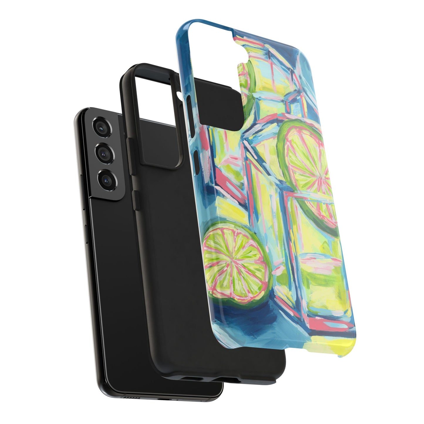 Pink Lime Green Yellow Margaritas Acrylic Tough Phone Case | Various Models Available