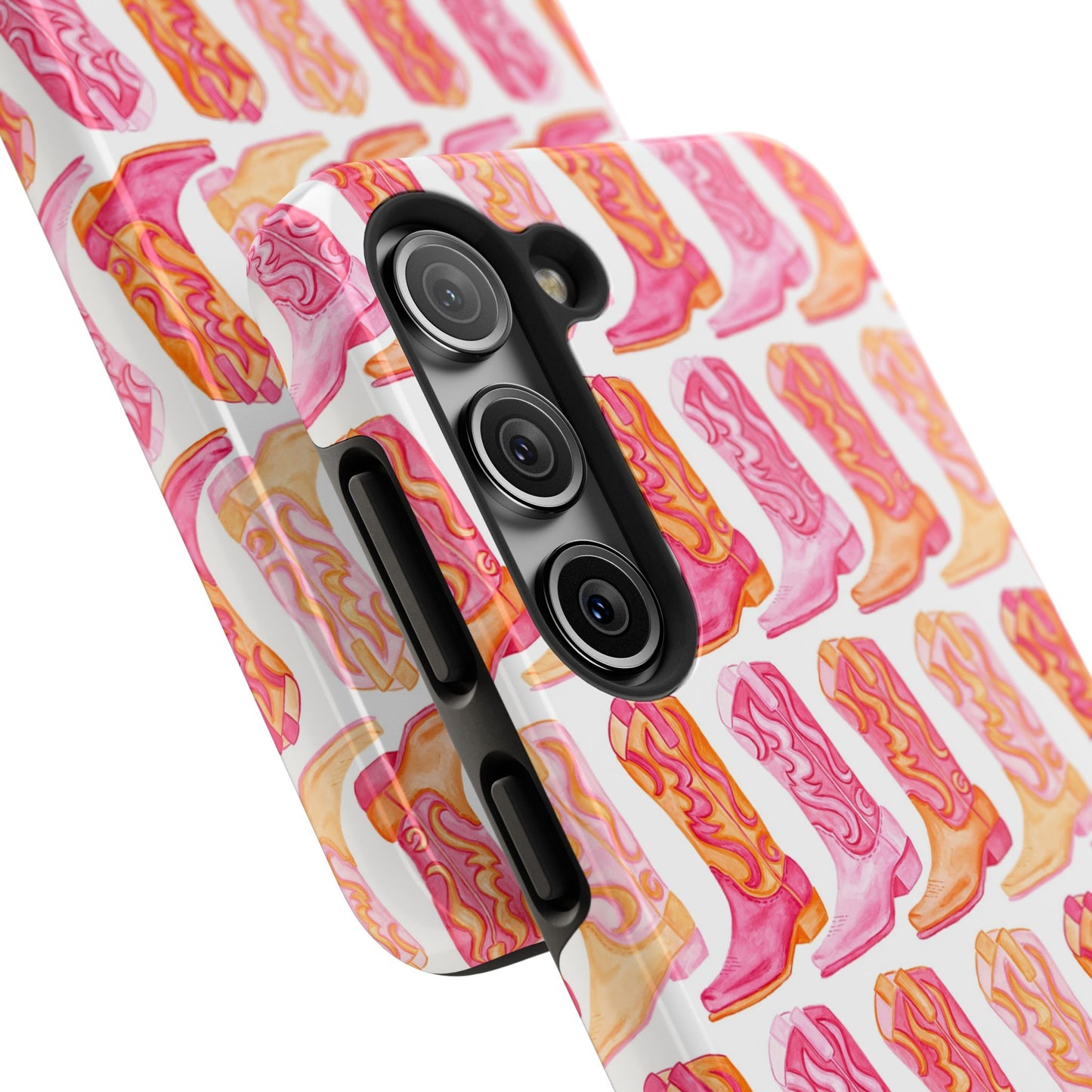 Rows of Hot Pink & Orange Cowboy Boots Tough Phone Cases | Various Models Available