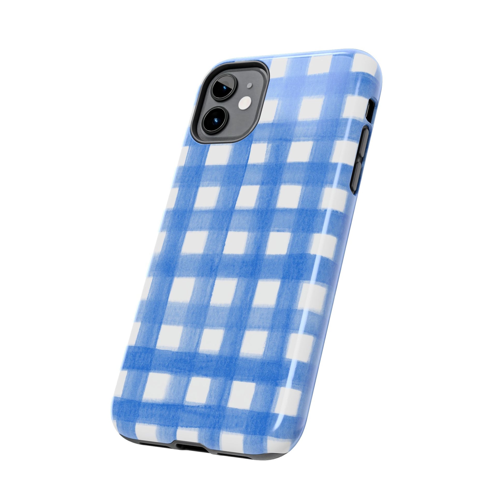 Blue Gingham Watercolor Preppy Tough Phone Case | Various models