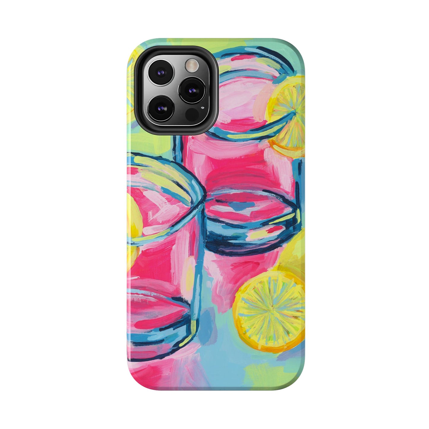 Pink Lemonade Abstract Acrylic Cocktails Tough Phone Case | Various Models Available