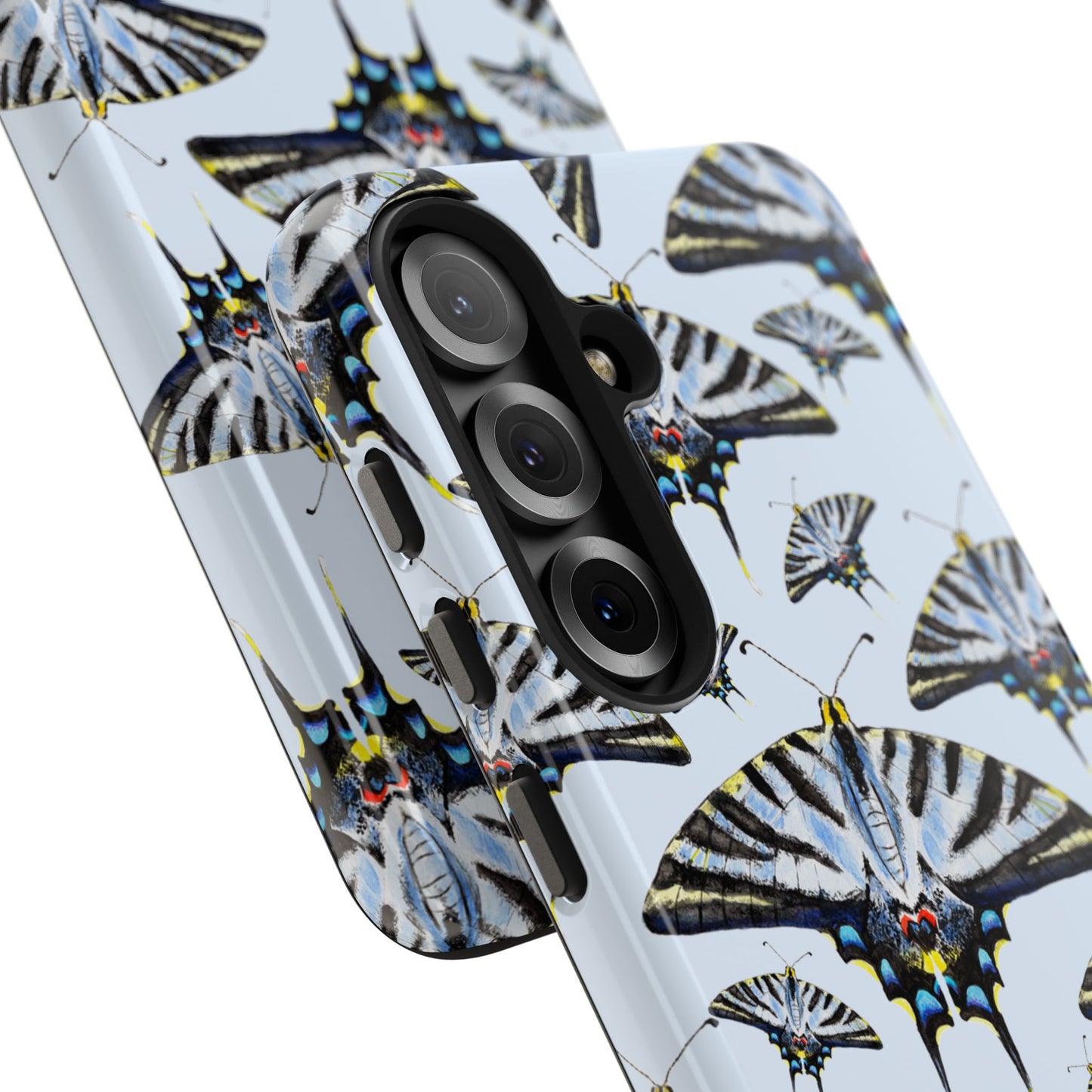 Light Blue Swallowtail Butterflies Watercolor Illustrated Pale Blue Tough Phone Case | Various Models