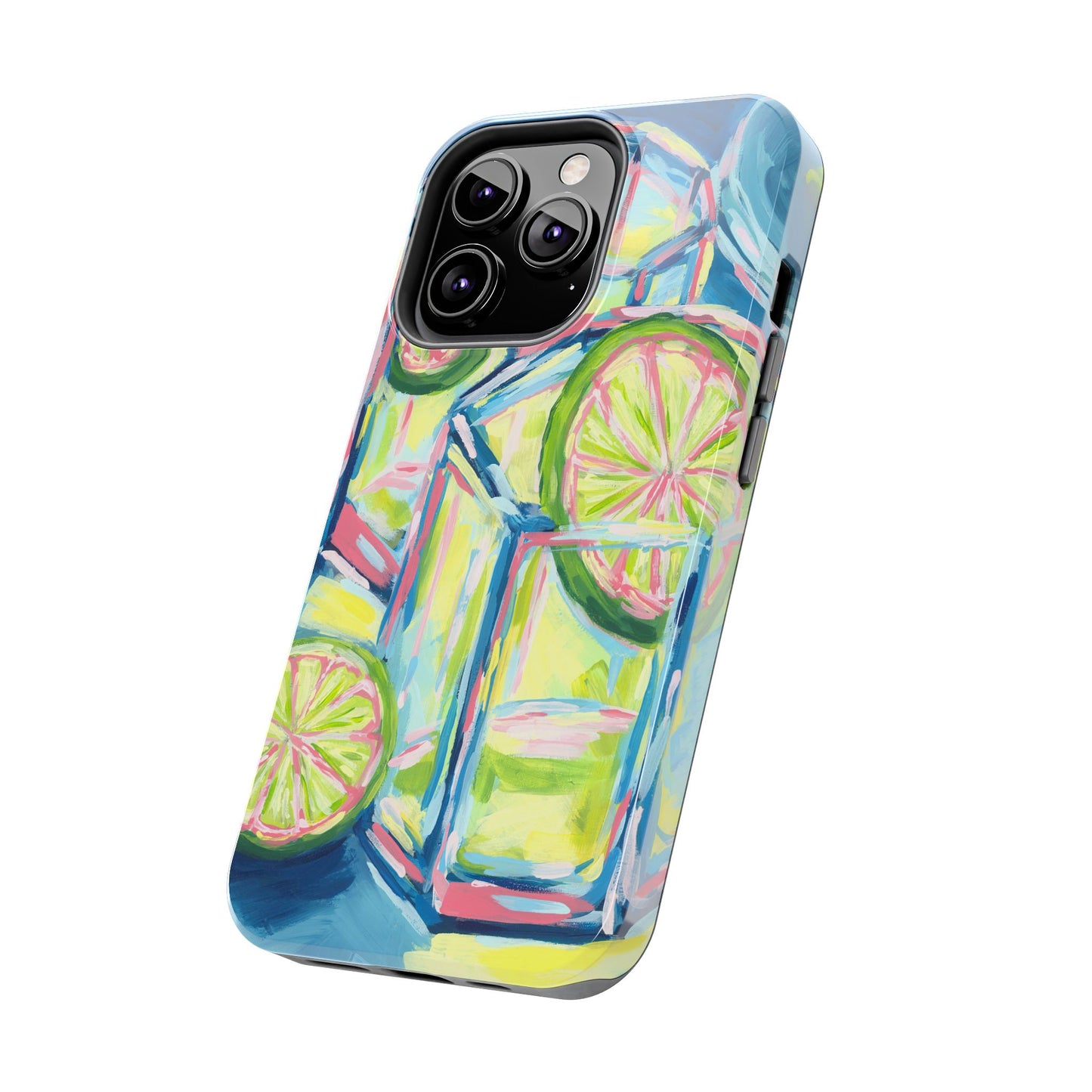 Pink Lime Green Yellow Margaritas Acrylic Tough Phone Case | Various Models Available