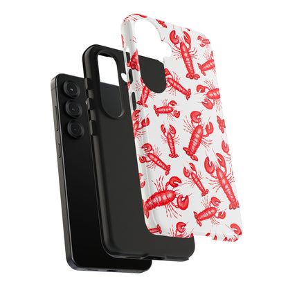 Watercolor Red Lobster Coastal Illustrated Patterned Tough Phone Case | Various Models