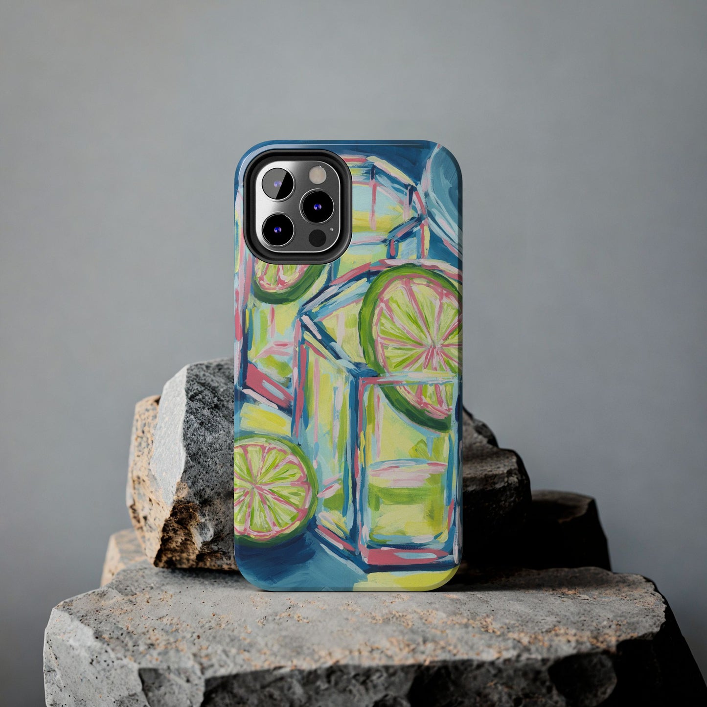 Pink Lime Green Yellow Margaritas Acrylic Tough Phone Case | Various Models Available