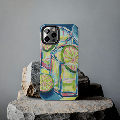 Pink Lime Green Yellow Margaritas Acrylic Tough Phone Case | Various Models Available