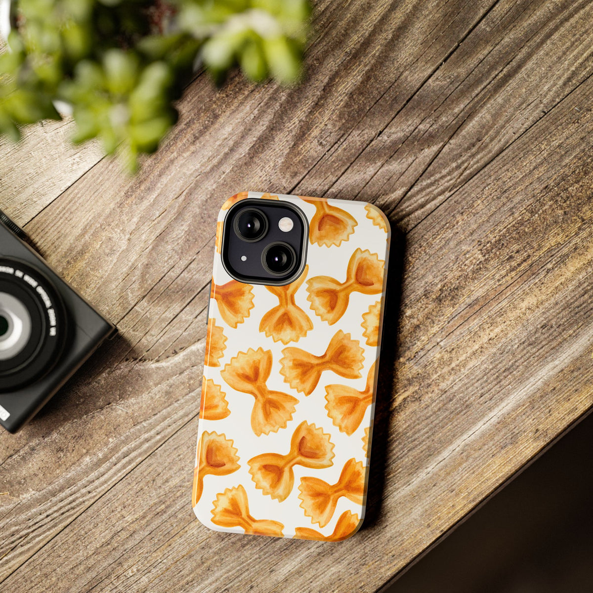 Tossed Farfalle Bow Tie Pasta Watercolor Illustrated White Tough Phone Case | Various Models