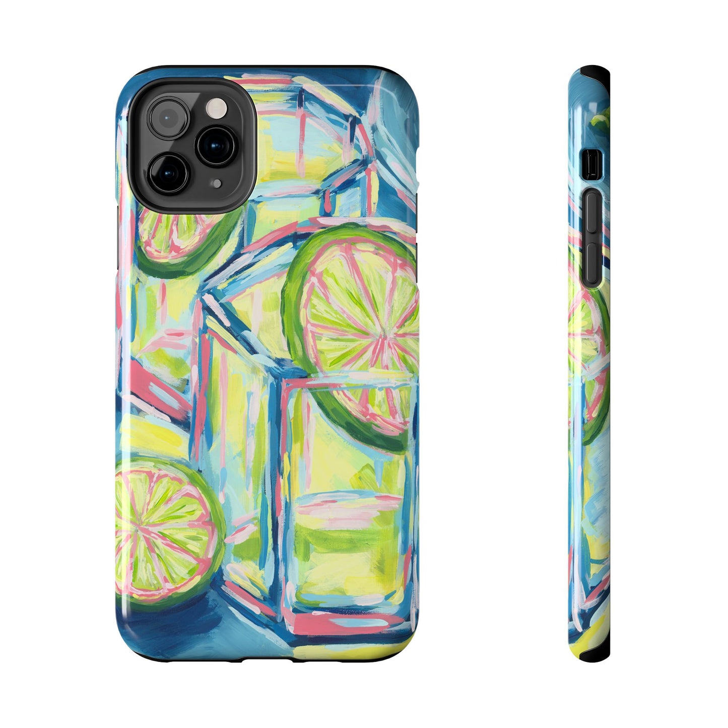 Pink Lime Green Yellow Margaritas Acrylic Tough Phone Case | Various Models Available