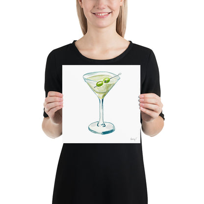 Print | Watercolor Martini Glass 10×10